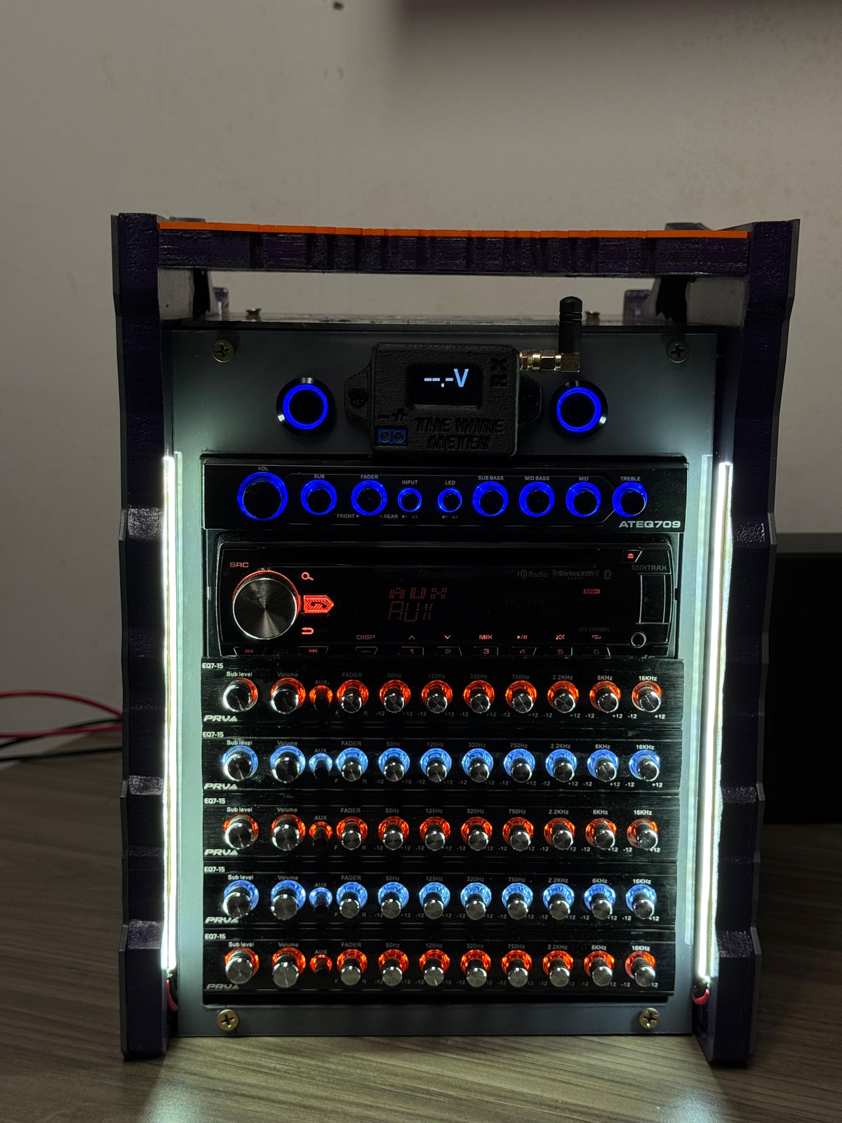 B-Side Garage Custom Radio Boxes β Volt meter and LED Lights included