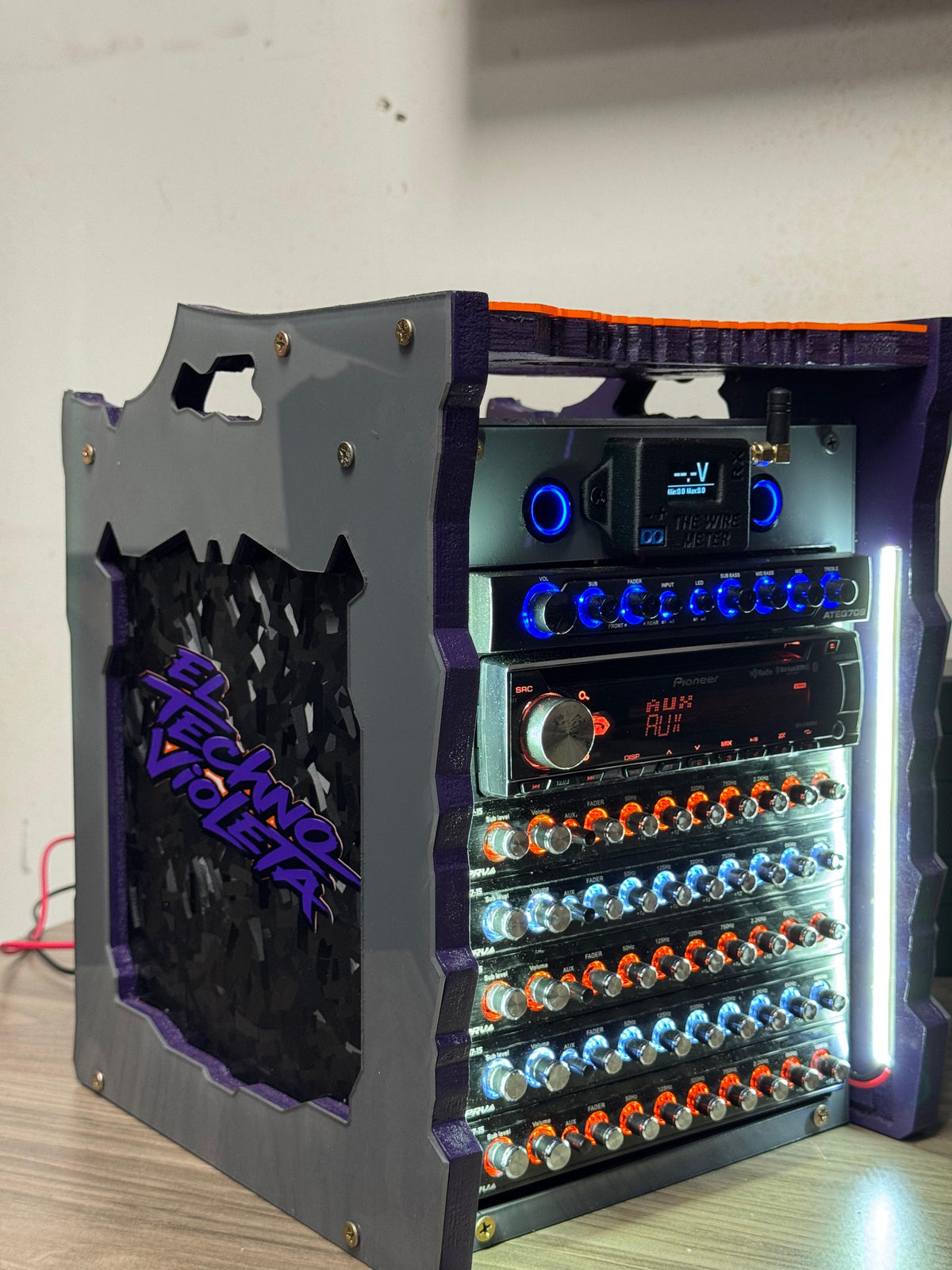 B-Side Garage Custom Radio Boxes – Volt meter and LED Lights included