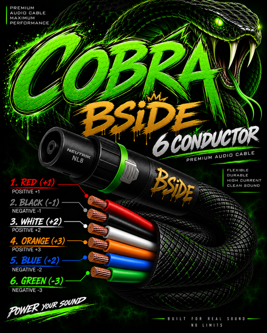 Cobra – 12-Gauge 6 conductor speak-on cable