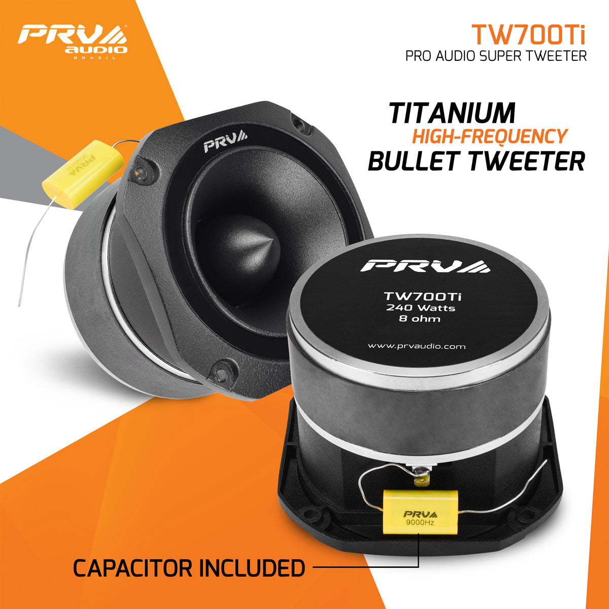 TW700Ti Super Tweeter – High Output Titanium Bullet Tweeter (4 Ohm)